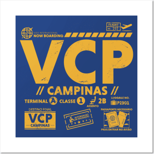 Vintage Campinas VCP Airport Code Travel Day Retro Travel Tag B Posters and Art